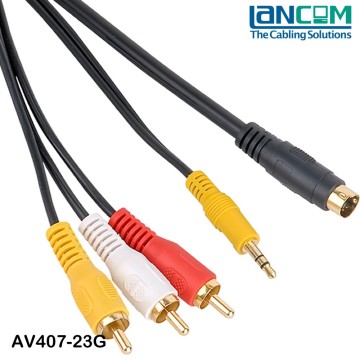 Lancom OEM,ODM factory high quality s-video to 3CA cable