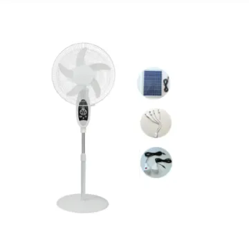 Wholesale Solar-Powered 16 Inch Rechargeable Floor Fan with Stand