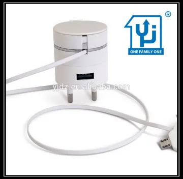Multifunction Retractable Travel Charger with usb port