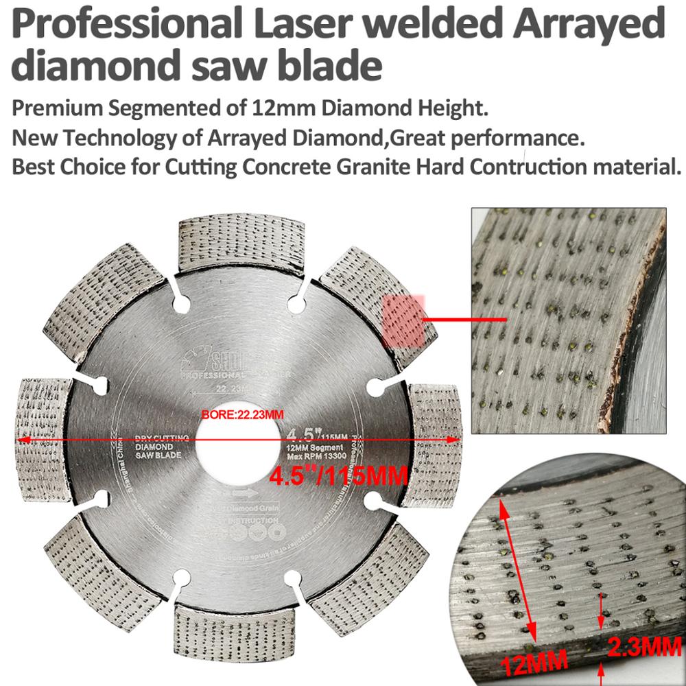 SHDIATOOL 2pcs Professional Laser Welded Diamond Blade Arrayed Diamond Wheel Cutting Disc Hard reinforced concrete Granite
