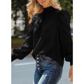 Womens Long Sleeve High Neck Blouses