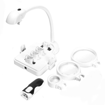 High Magnification LED Third Hand Table Lamp for Dermatology