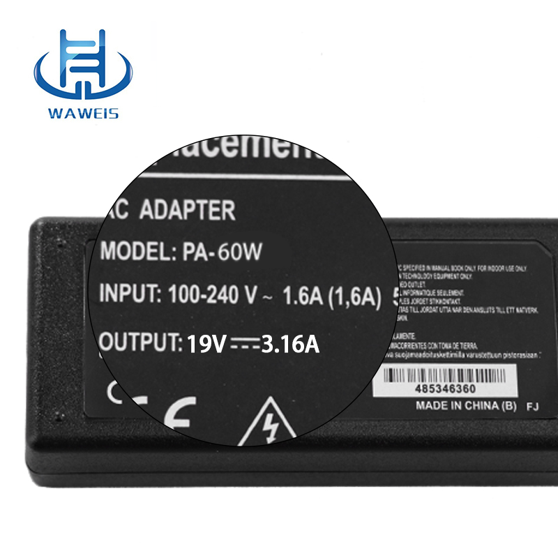 Internationaler Laptop -Adapter 65W für Toshiba