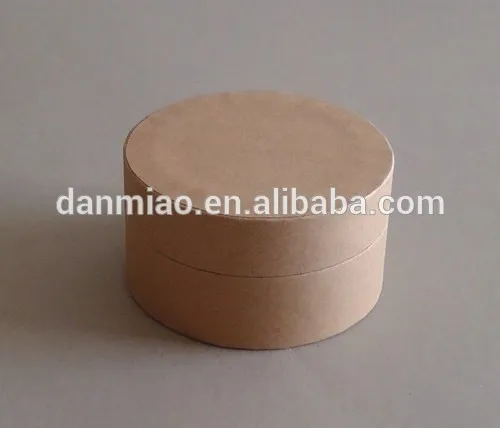 Brown kraft Round flat paper packing box