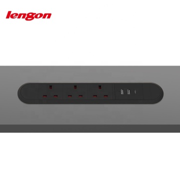Soket kuasa yang disesuaikan dengan Kawalan USB - Soket Tersembunyi 13A UK untuk Pejabat/Mesyuarat