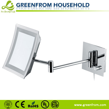 2015 hot sale 9 inch led metal squared wall mounted mirror