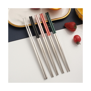 Customizable Luxury Korean Style Metal Stainless Steel 304 Chopsticks in Multiple Colors - Perfect Sushi Gift