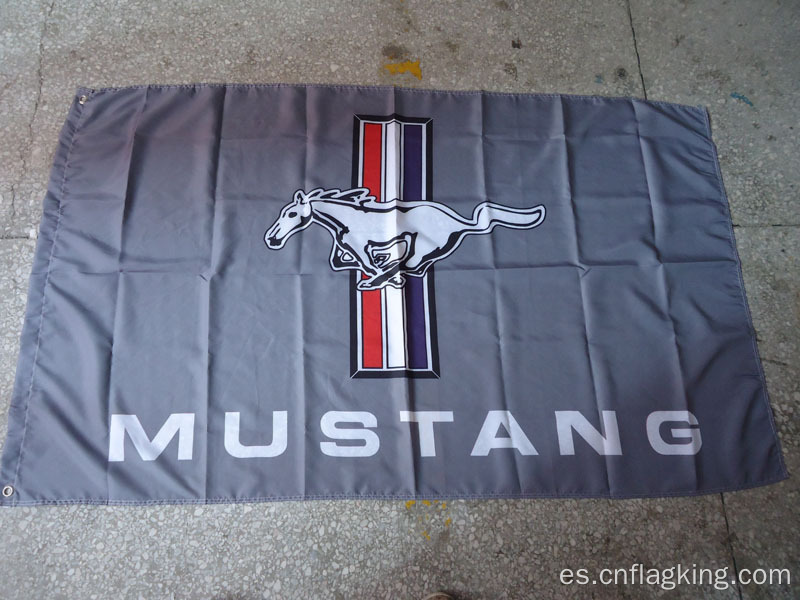Bandera gris Mustang Bandera Mustangs Bandera roja Mustang 90 * 150cm 100% poliéster