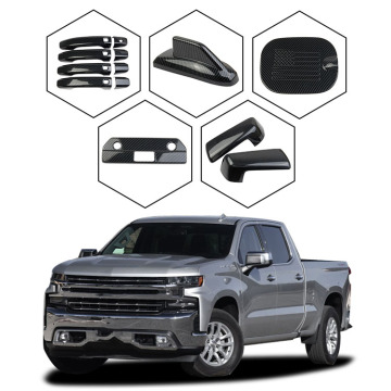 2019-2022 Chevrolet Silverado Décoration extérieure Kit en fibre de carbone
