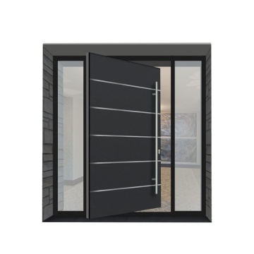 Modern Solid Wood Pivot Entry Doors for Houses: Simple Design with Sidelights