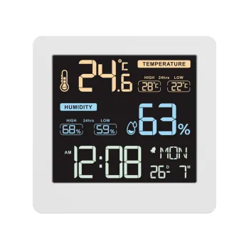 Mini Hygrometer Thermometer Alarm Clock for Home Decoration