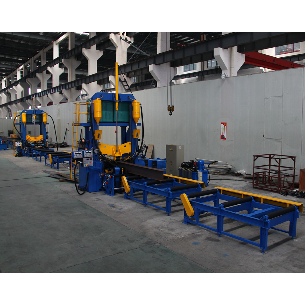 t h steel assembly straightening welding line machine