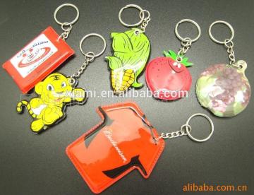 high quality colorful delicious fruit shape soft pvc led keyring