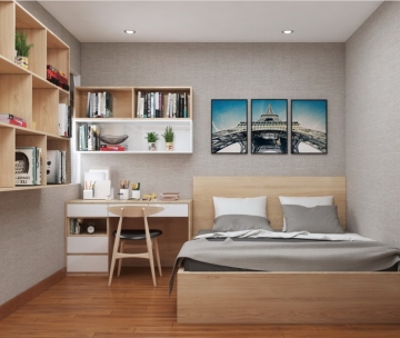 Space-Saving Bedroom Study Desk Design