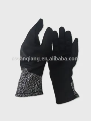 Black windbreaker cloth windproof motorcycling gloves for man covered wrist