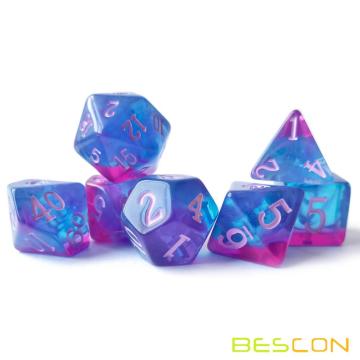 Nébuleuse scintiller des dés DND polyédrique mélangée pour RPG MTG Table Game DICE