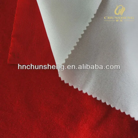 red color polyester warp knitting loop velvet fabric with BV certificate used for sportswear