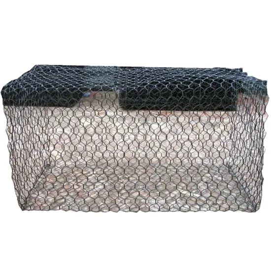 Green Coated Gabion Baskets: 60x80mm, 80x100mm, 100x120mm, 2x1x1m