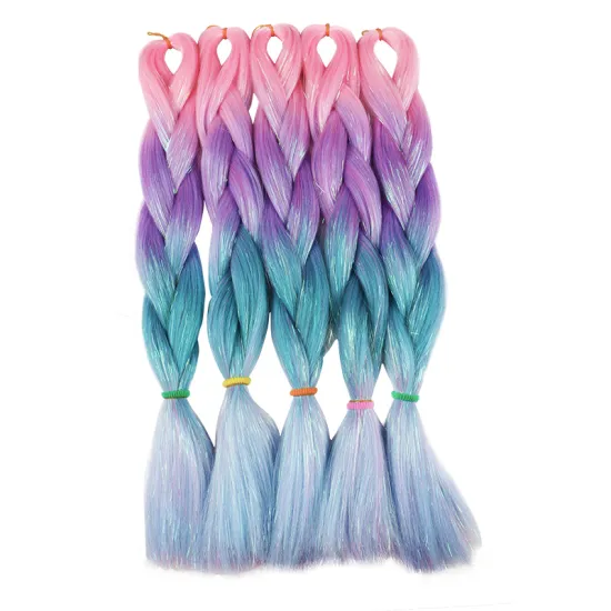 Factory Price Wholesale Best Synthetic Tinsel Hair Custom Color Size Extensions Jumbo Braiding Hair Extension For Women