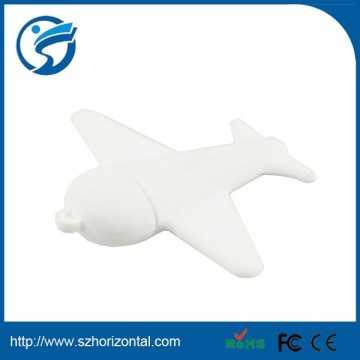 white cute plane shape usb flash drive with free logo printing