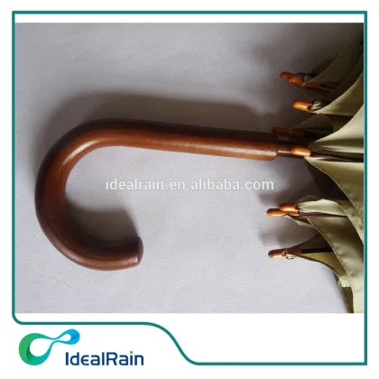 Hotel wooden handle sun and rain protection umbrella