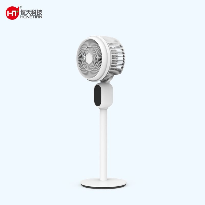 HONETIAN negative ion LED display 12 speeds 4 modes 12 timer 8 DC circulator custom colors indoor plastics hot sellers stand fan