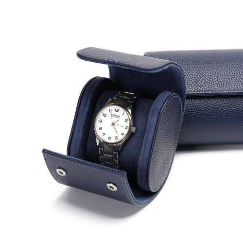 Brown Green Black Leather Travel Watch Roll Case