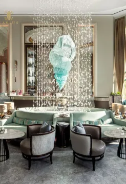 Extra large led foyer globe glass chandelier