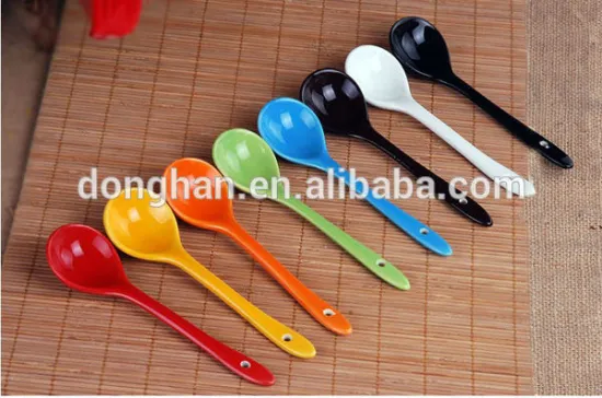 dinner set ceramic spoon in solid color
