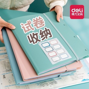 High-Quality Deli PQ310 A3 Display Book Test Paper Folder Insert, Transparent File Box for Organized Storage (30 Page Capacity)