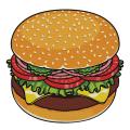 Custom Printed Hamburger Sand Free Beach Towel Blanket