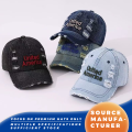 Topi Baseball Denim Tertekan Amerika Amerika