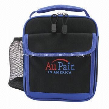 Thermal Lunch Bag with Bottle Holder, Made of 600D Material