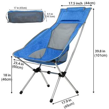 Lightweight Folding High Back Camping Chair with Headrest" could be condensed to:

"Lightweight Folding Camping Chair with Headrest" 

This title keeps the essential features while being more concise for a search engine.