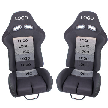 Universal All Black Adjustable Racing Seat Brackets with Logo