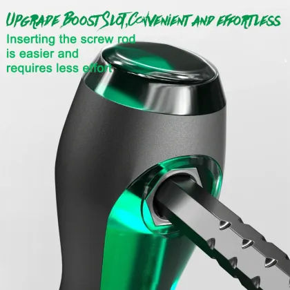 Green and black retractable screwdriver