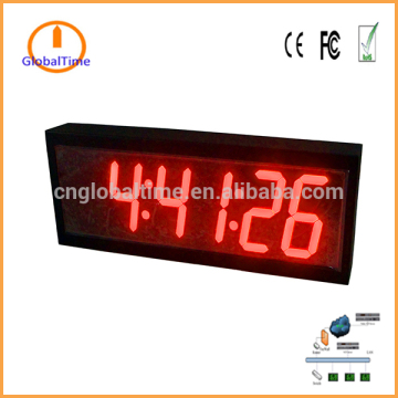 4'' 6-digit digital metal case SNTP wall clock