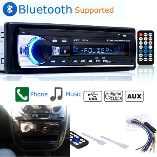 Jintang Bluetooth Autoradio Car Stereo Radio FM Aux Input Receiver SD USB JSD-520 12V In-dash 1 din Car MP3 Multimedia Player
