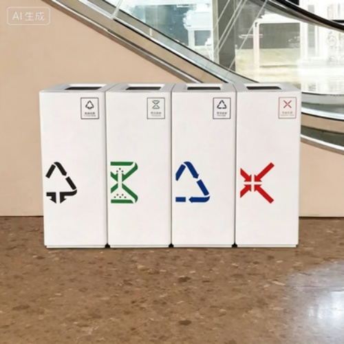 Custom Outdoor 3‑4 Compartments Stainless Steel Large Capacity Park Waste Sorting Bin