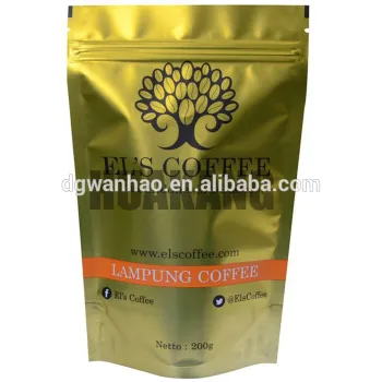 plastic zipper bag for coffee packaging