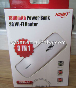 HAME MPR-A1 3G WI-FI router with 1800mAh power bank portable 3G mobile power router