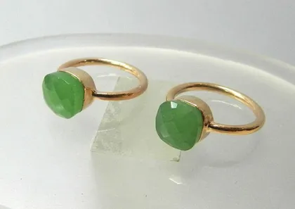 925 sterling silver Chrysoprase hydro gemstone Ring