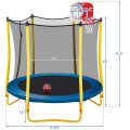 Trampoline for Kids with Basketball Hoop Rubber Ball