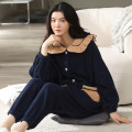 women's winter bayberry velvet warm pajamas