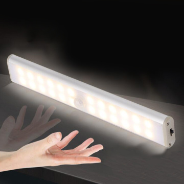 Motion Sensor LED Under Cabinet Light USB Rechargeable Magnetic Strip Stick-on Sensor Lights for Closet kitchen Wardrobe Bedroom