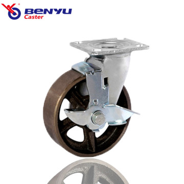 Cast Iron Casters Side Brakes Load Capacity 480kg