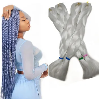 Fashion Glowing in Dark Braiding hair Attachment 100g Crochet  Braids Hair 24 inch Synthetic Hair Extensions