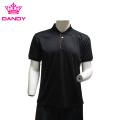 Rib Knitted Cuff Black Polo For Men
