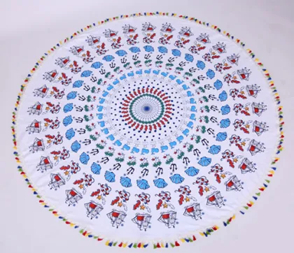 hotsale fashion round branded plush circle beach towels