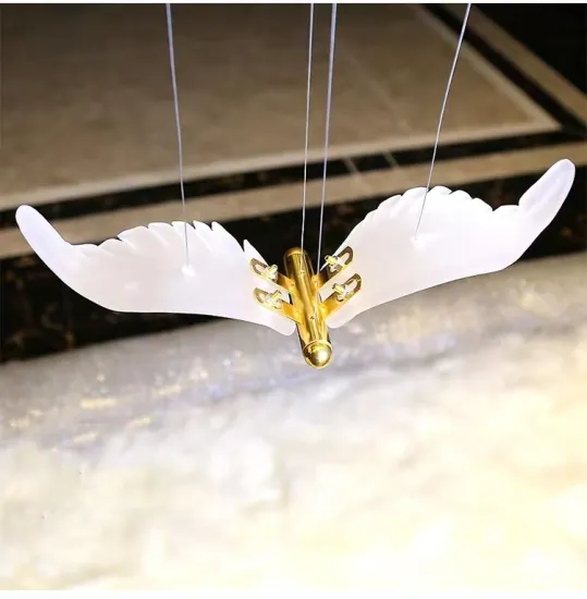 Modern Hotel Lobby Design: Ceiling Chandeliers and Pendant Lights in Bird Shape